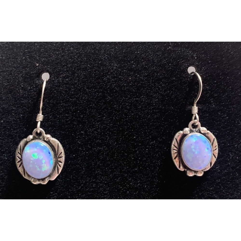 5 Star Southwestern Sterling Silver 925 Opal Earrings
